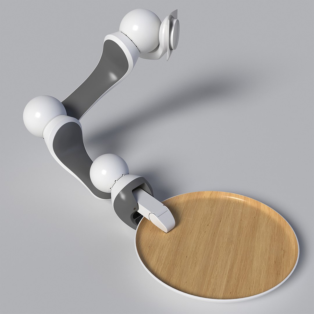 Careobot 4 Arm with Tray 3D model preview