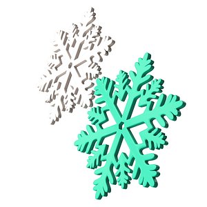 3D model Snowflake Emoji 02