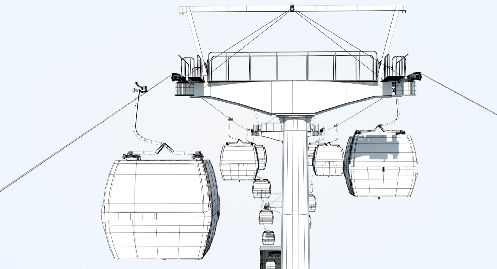 Ski lift cableway rigging animation model - TurboSquid 1416967