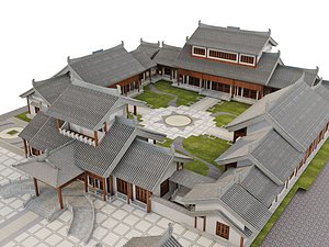 3D Japan Courtyard Complex