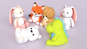 Stuffed Animals Bundle 3D