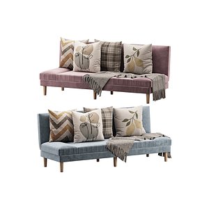 3D Armless Foldable Convertible Sofa