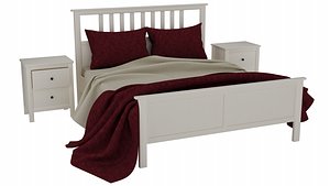 3D Ikea Hemnes Double Bed and  Chest of two drawers model