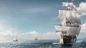 Spanish ship 3D asset. Sail Boat Sea