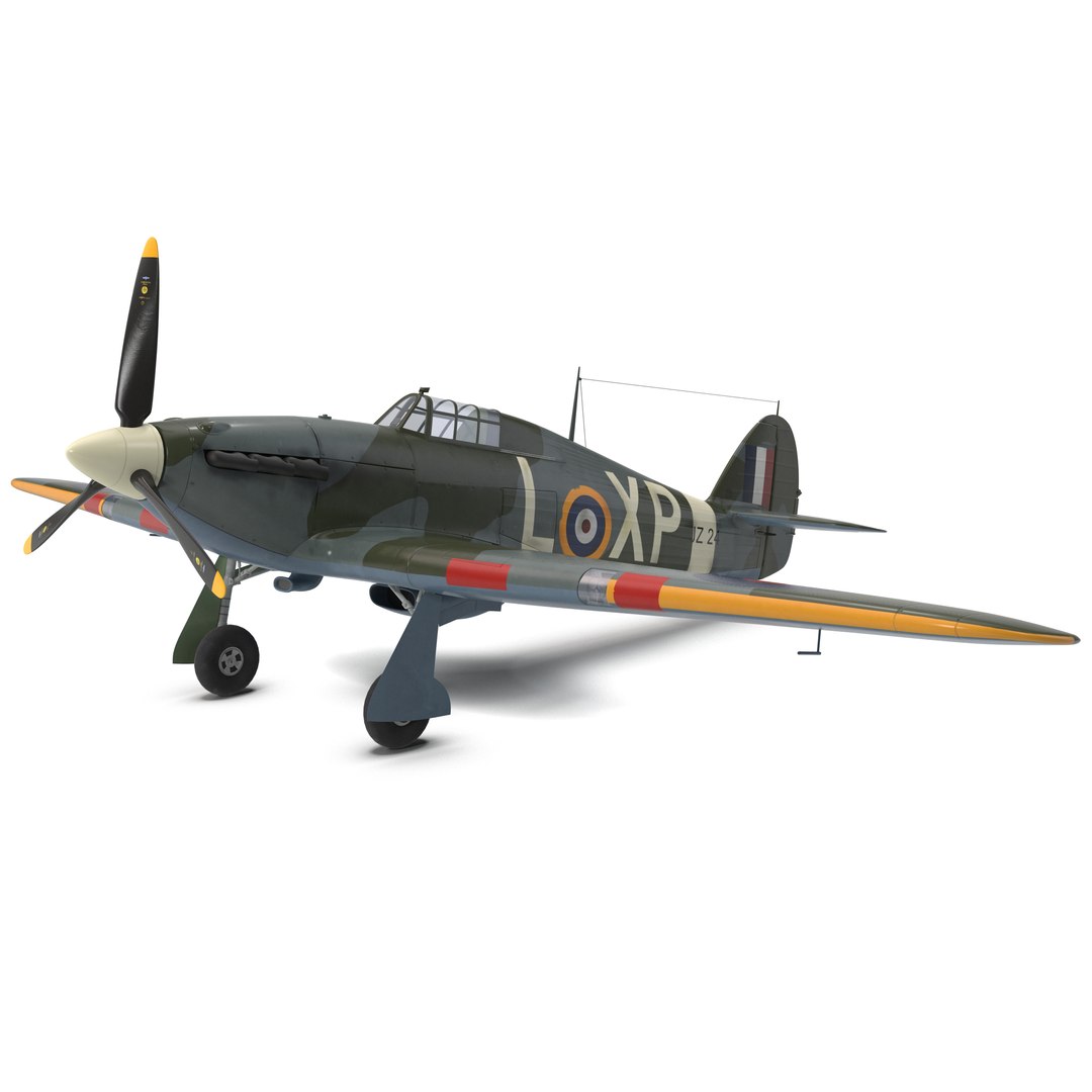 Hawker Hurricane WWII Fighter 3D model preview