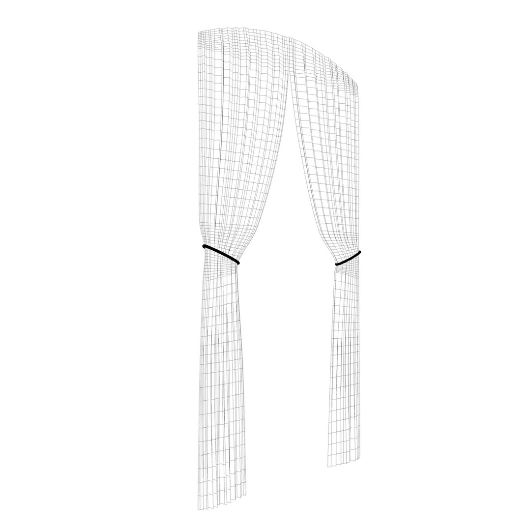 Curtains fabric rods 3D model - TurboSquid 1267421