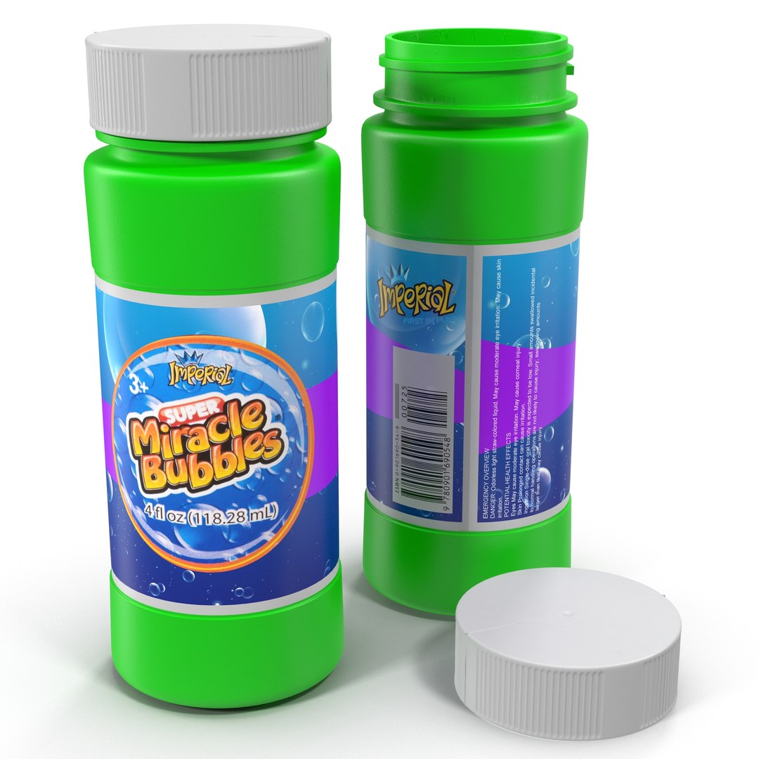Bubbles Bottle 3D Model 3D model preview