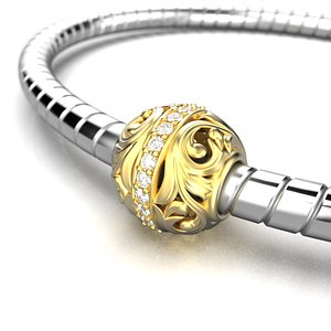 Spherical charm bead for bracelet 51