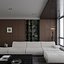 3D model Modern living room dining room