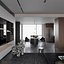 3D model Modern living room dining room