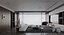 3D model Modern living room dining room