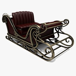 Santa sleigh 8K PBR Textures 3D model