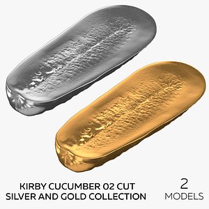 3D model Kirby Cucumber 02 Cut Silver and Gold Collection - 2 models