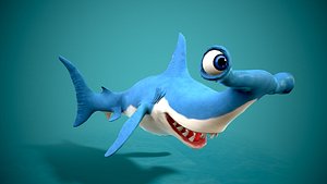 cartoon hammerhead shark model