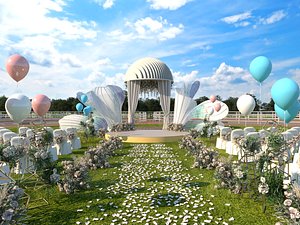 Luxurious outdoor wedding ceremony