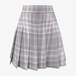 3D Japanese High Waist Manga Pleated Skirt model