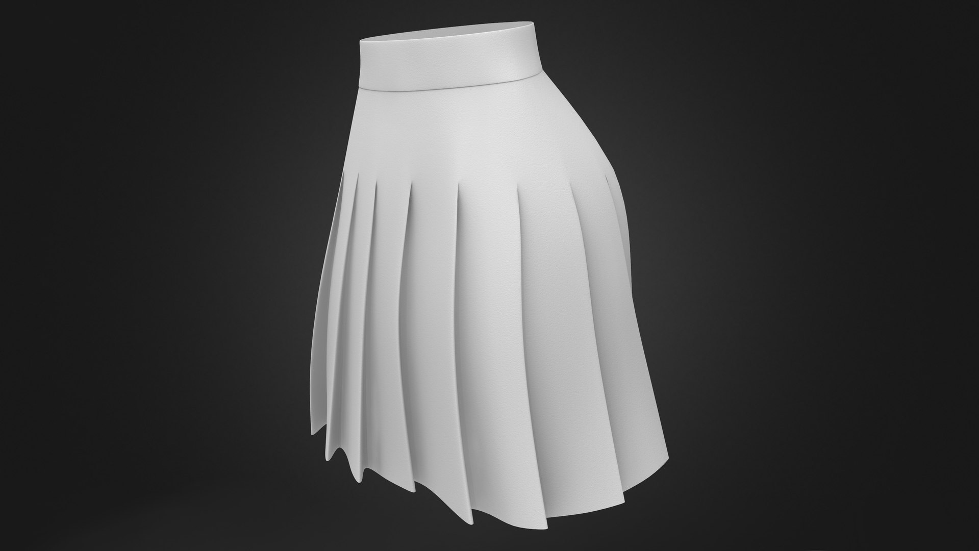 3D Japanese High Waist Manga Pleated Skirt Model - TurboSquid 2073226