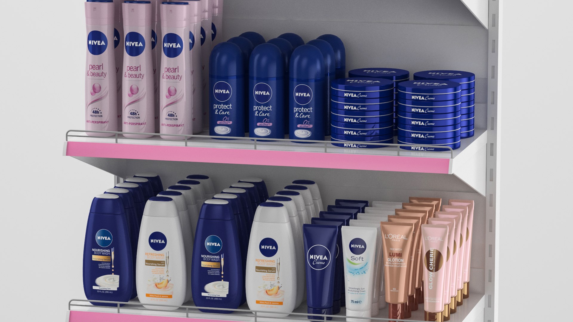 3D women products shampoo conditioner https://p.turbosquid.com/ts-thumb/0Z/kGY6RU/8B/cosmeticsshelves9/jpg/1614527434/1920x1080/fit_q87/7c34b6ae35e8c3e3e9a40f74055f042c279e38a1/cosmeticsshelves9.jpg
