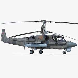 3D attack helicopter ka52 black