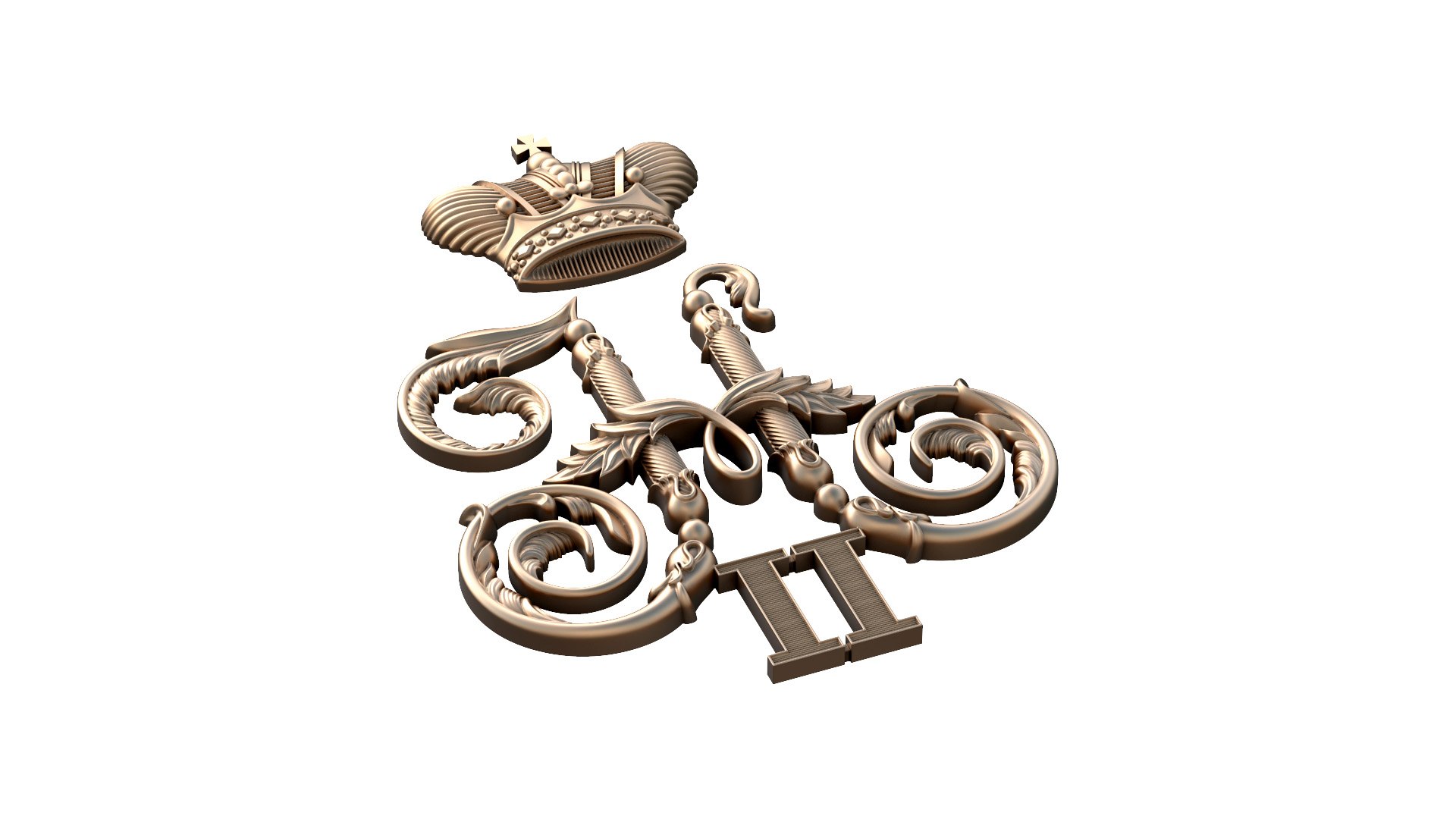 3D model Monogram Nikolas II https://p.turbosquid.com/ts-thumb/0Z/tPQBok/5O/venzel_n2_001_2/jpg/1638379175/1920x1080/fit_q87/f8b2c723ac2614a0eea73b45b43b0b547971c7d7/venzel_n2_001_2.jpg