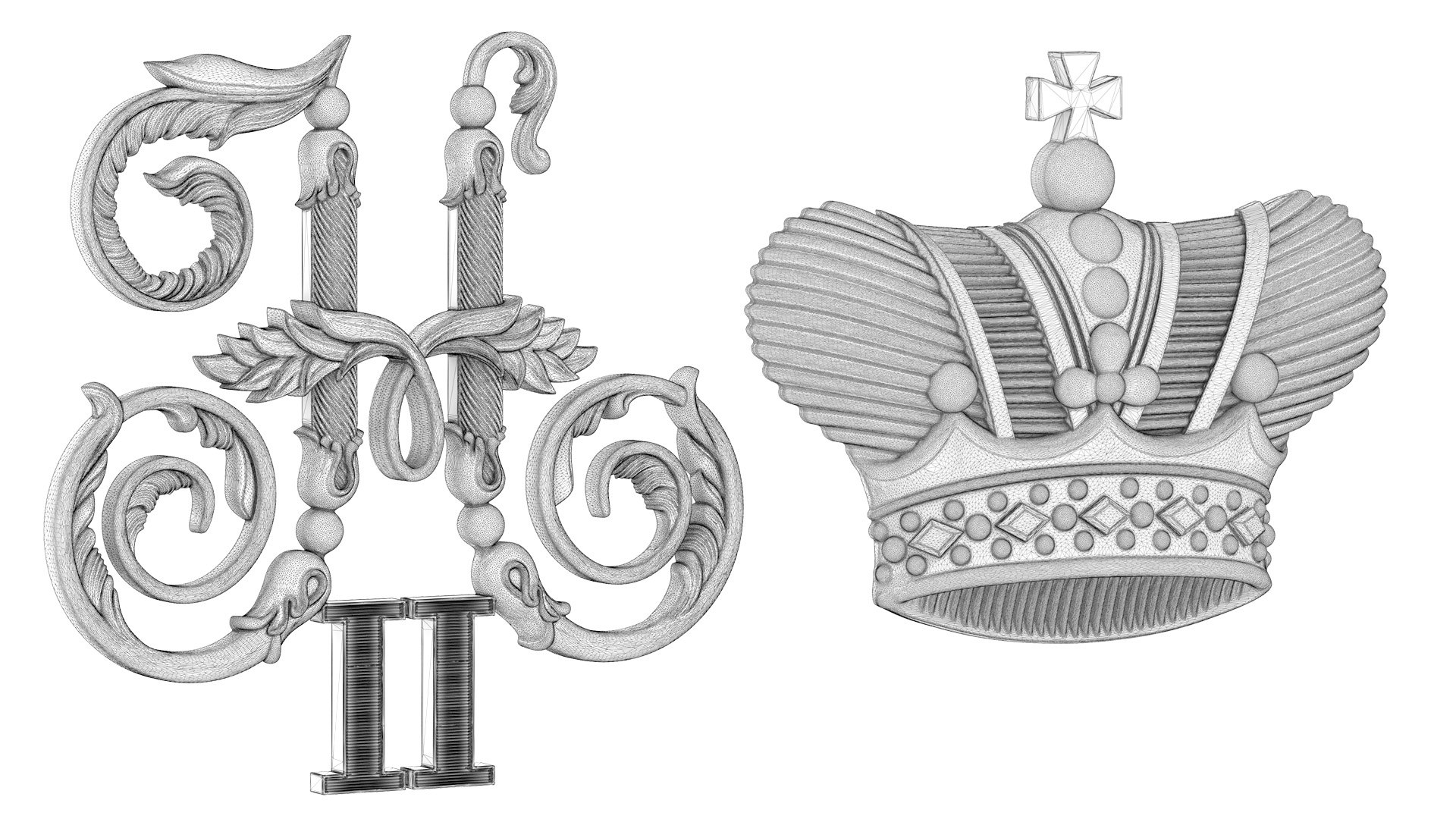 3D model Monogram Nikolas II https://p.turbosquid.com/ts-thumb/0Z/tPQBok/lP/venzel_n2_005/jpg/1638378091/1920x1080/fit_q87/0688e9cf34fc0fe55bece0b6dc923832d92b6c8f/venzel_n2_005.jpg