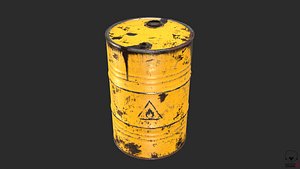 Oil Barrel PBR Game-Ready lowpoly