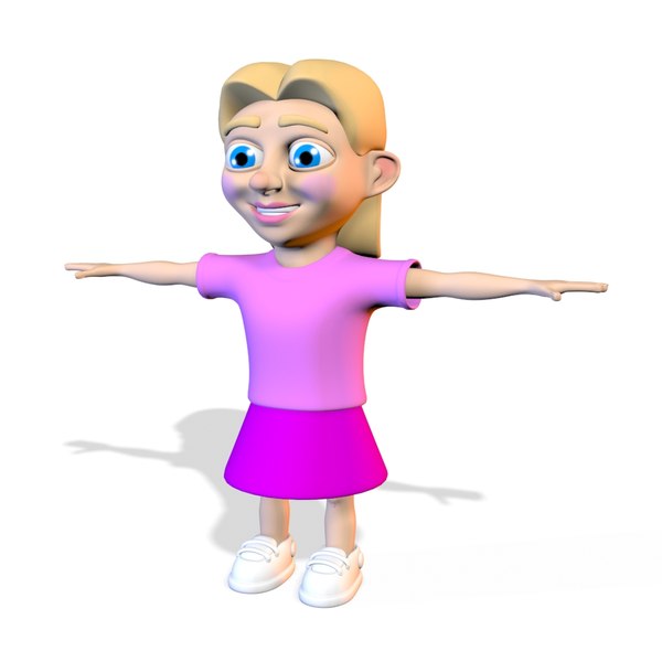 cartoon girl character child 3D