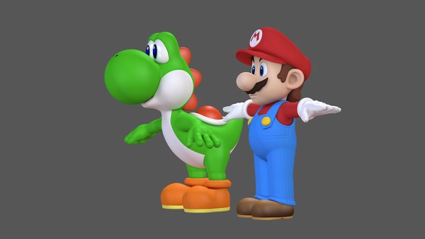 Recursos de personagens do jogo Super Mario e Yoshi Modelo 3D - TurboSquid  1684380