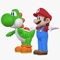 Super Mario and Yoshi Game Character Assets