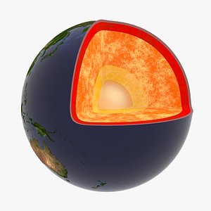 3D stylized planet earth core