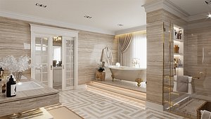 Bathroom Endsuite - SuperCat - MAX FXB OBJ SKP Simlab Collada