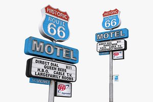 historic route 66 motel 3D