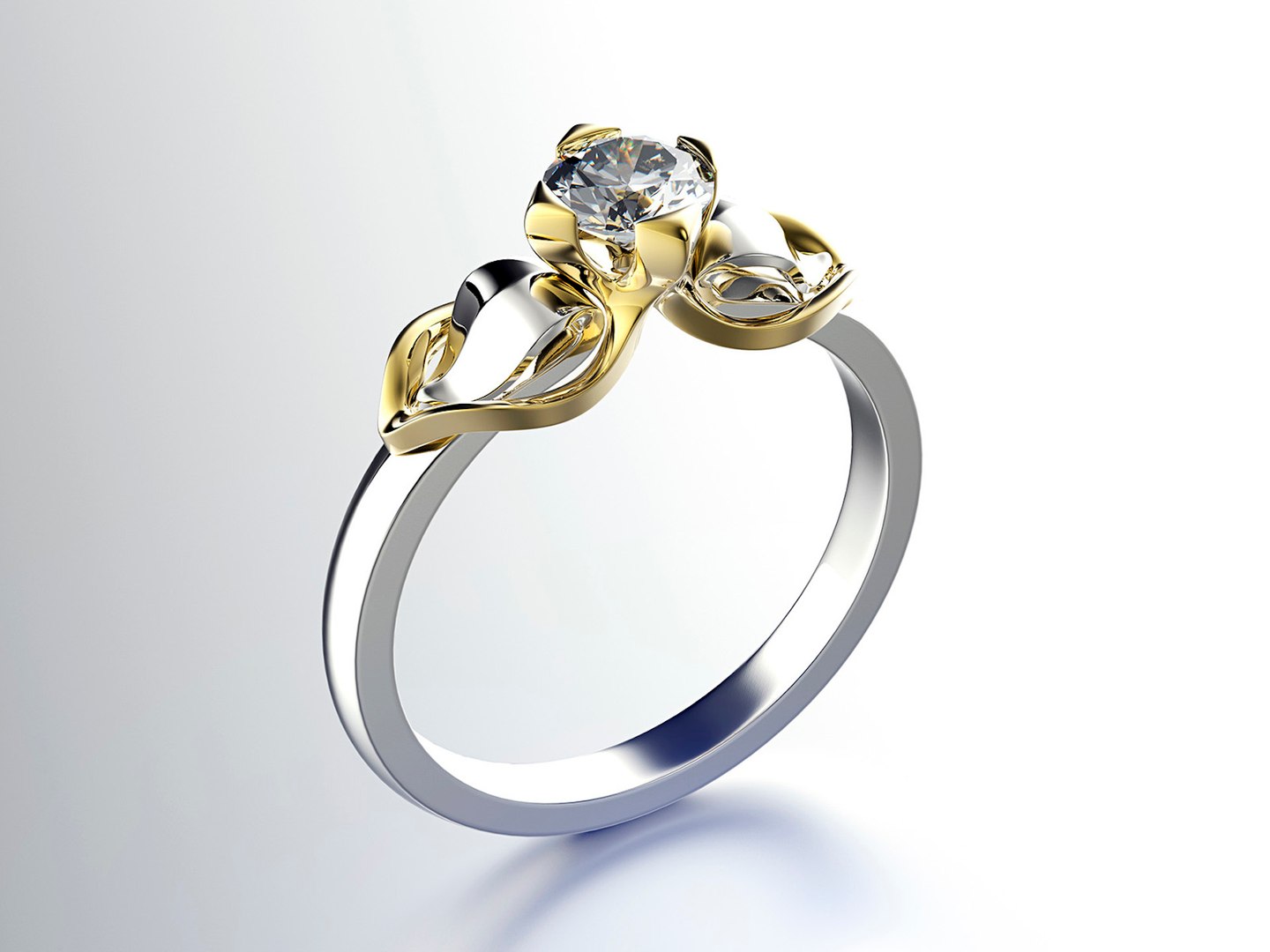 Engagement wedding ring with gem 0103 set of sizes 3dm OBJ STL 3D model ...
