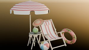 Tropical Summer Scene 3D Asset Kit 3D model