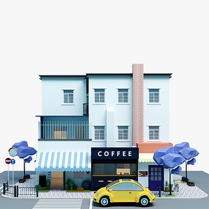 low poly shop 3D