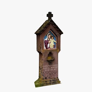 Small Christian Oratory with Cross Mary and Jesus