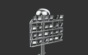 3D model High mast lighting tower 3D model