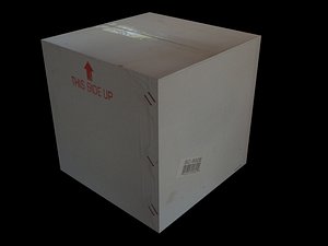3d cardboard box model