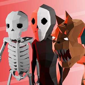 3D Low Poly Horror Characters model