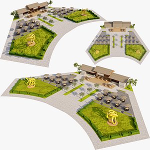 3D model Contemporary Multi-Use Park Landscape Scene