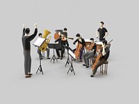 Low Poly Orchestra Music Player