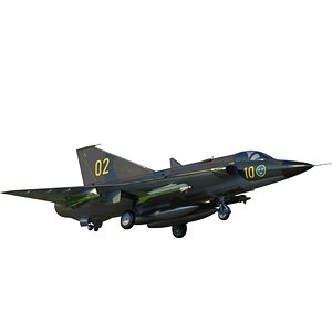 3D Saab 35 Draken model