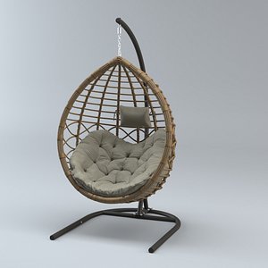 3D Hanging Egg Chair The hanging ball is a three-dimensional model of an outdoor furniture piece that