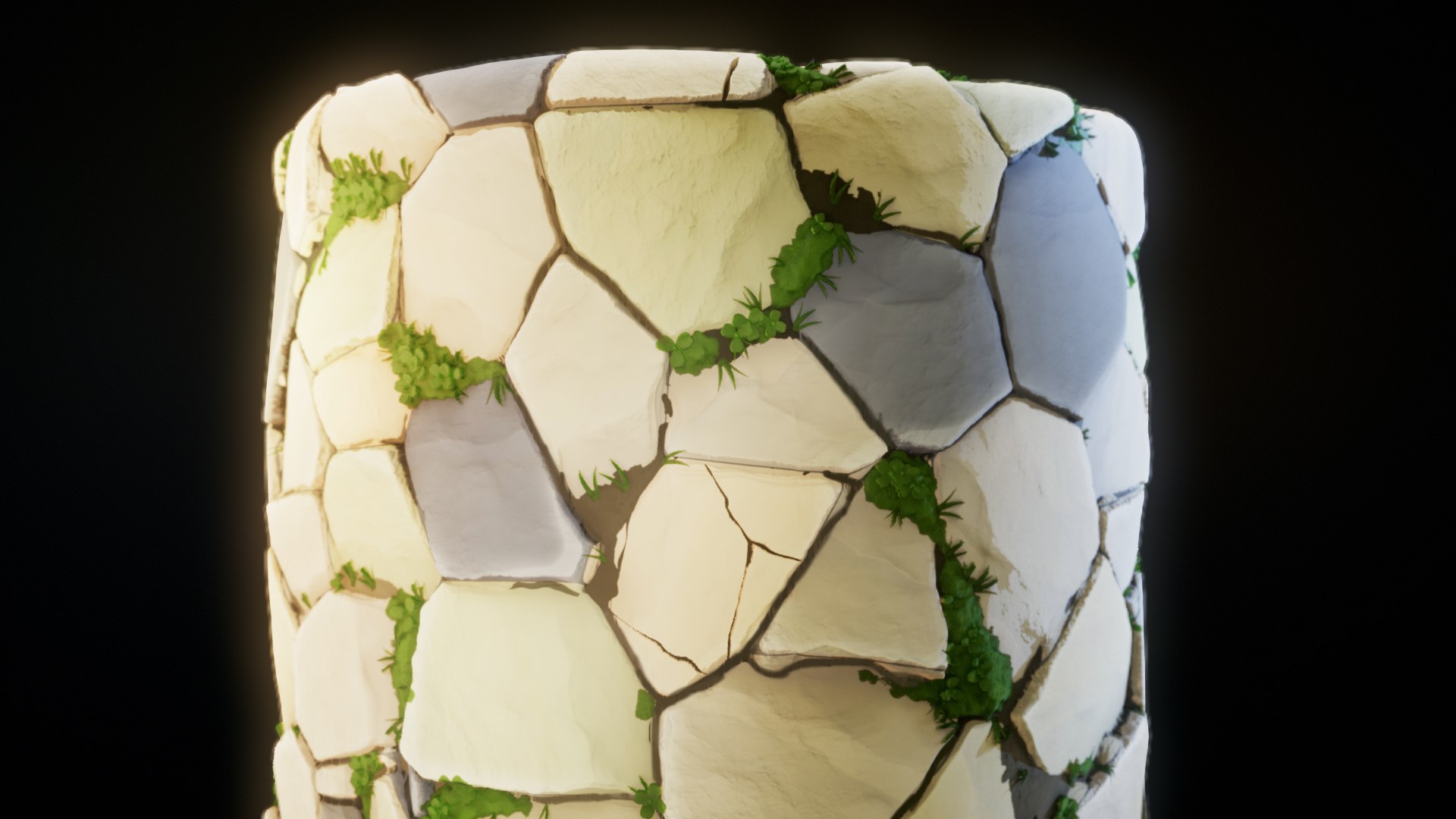 3D Model Stylized Stones Road Seamless PBR Material Texture ...