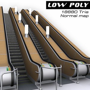 escalator metro 3d model