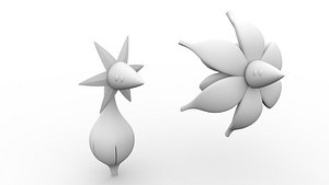 Glimmet and Glimmora set Pokemon gen9 obj  lowpoly 3D model