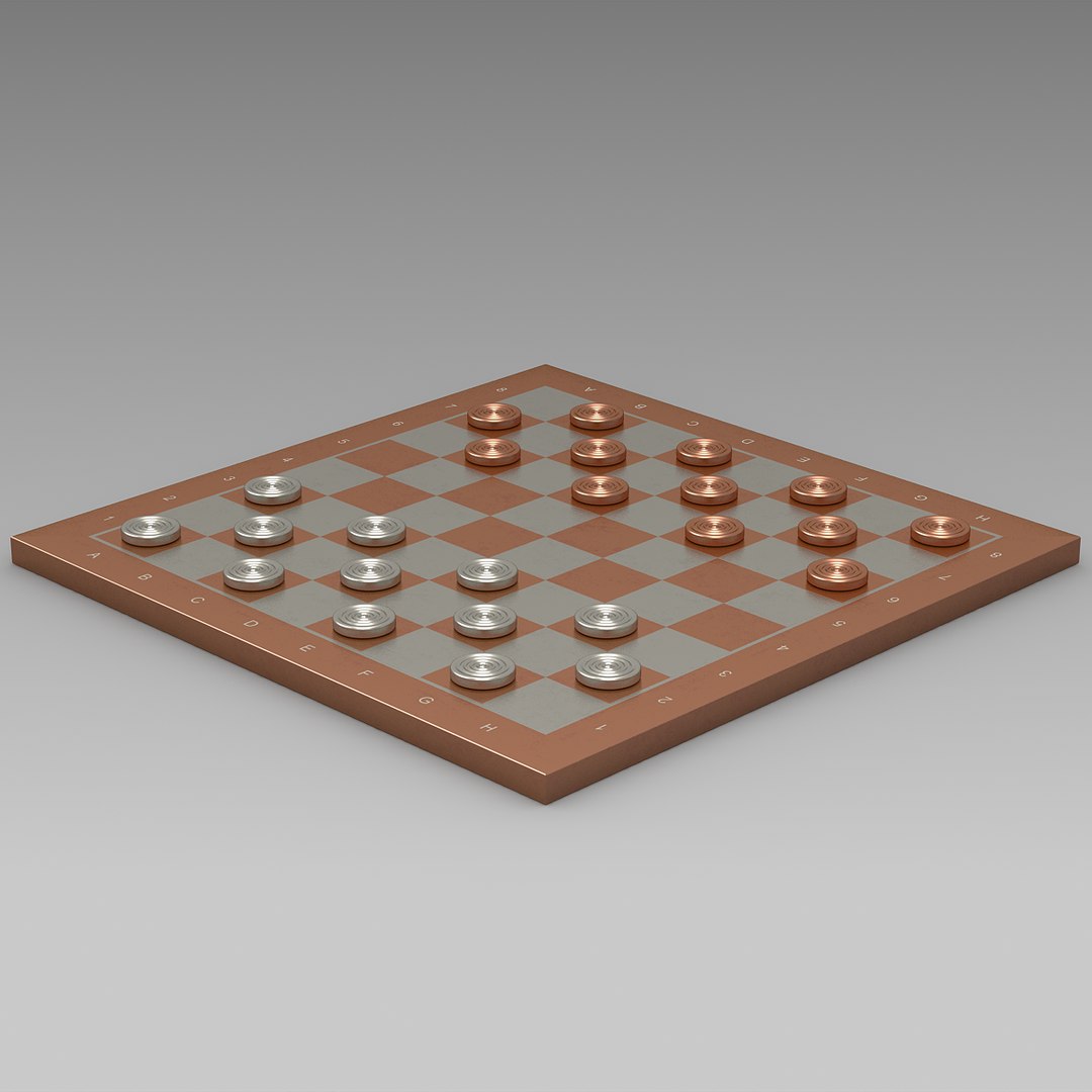3d Copper Silver Checkerboard