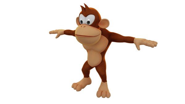 Renderização 3D de desenho animado de macaco de hip hop fofo