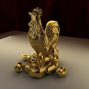chinese zodiac rooster 3d model