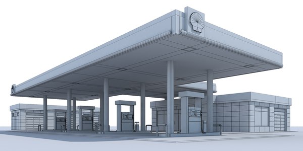 Posto de gasolina Shell Modelo 3D - TurboSquid 840913